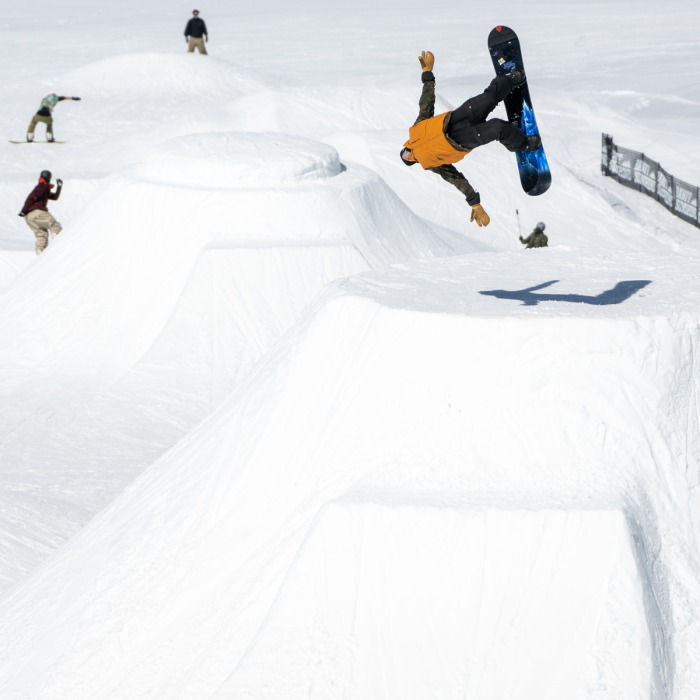 Lib tech skunk ape backflip action shot