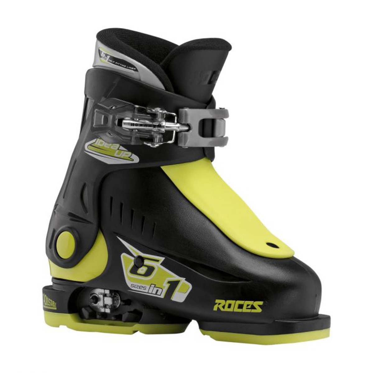 Black and yellow roces 16-18.5 boot