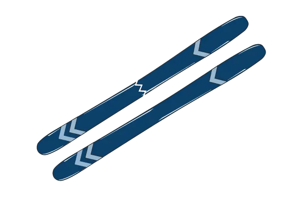 Cartoon blue skis