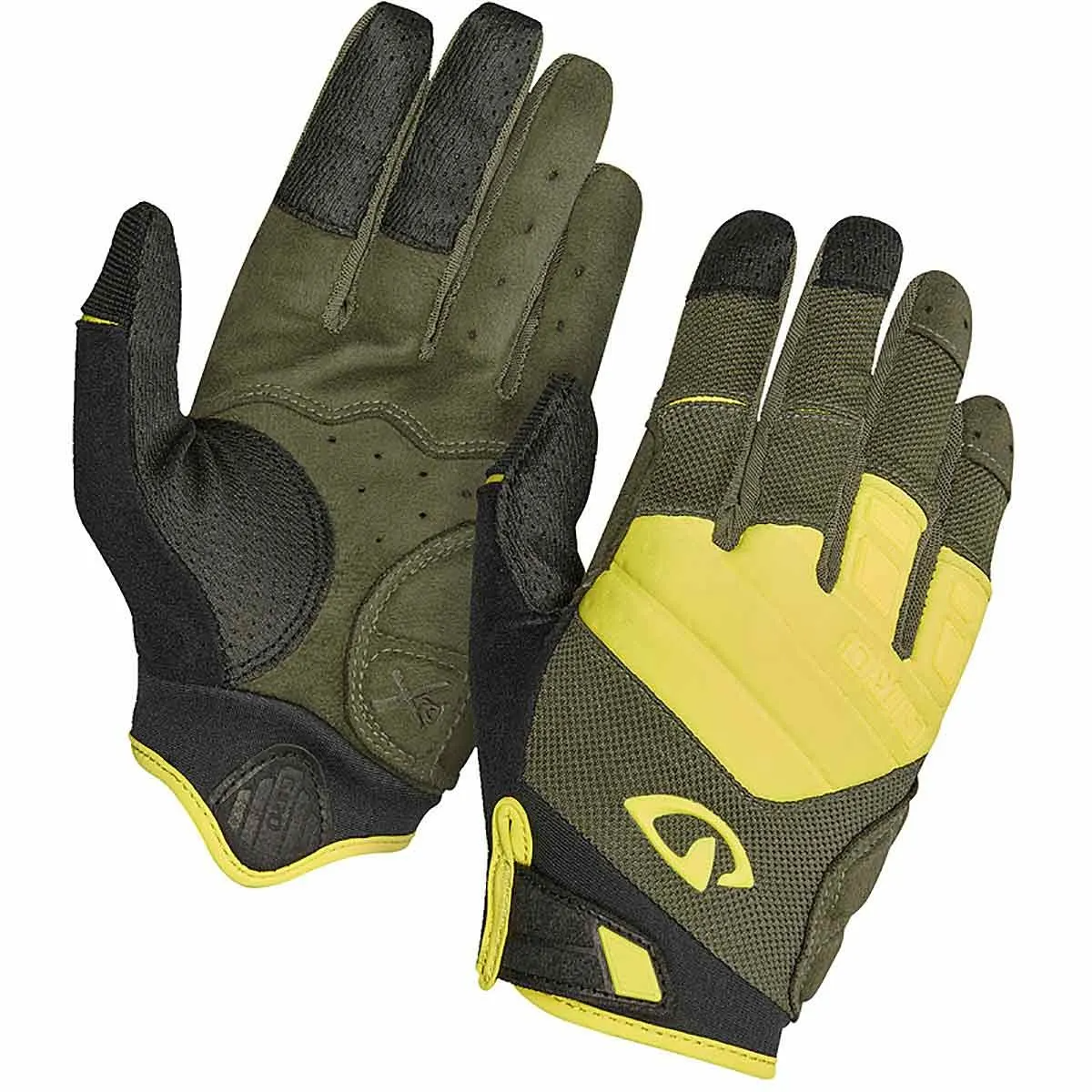 Green bike gloves