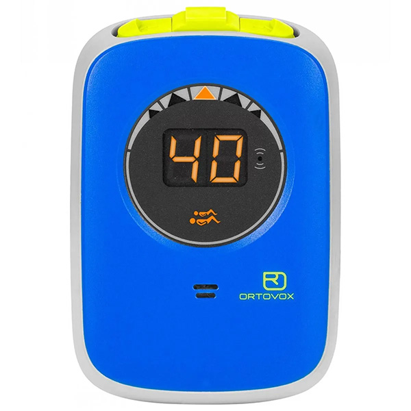 product photo of a bright blue ortovox avalanche safety beacon