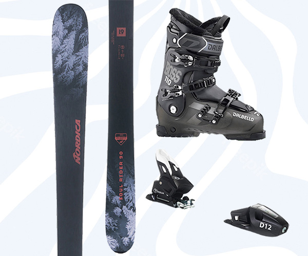 L9 Sports Rolling Double Ski/Snowboard Bag Black 180cm 2024